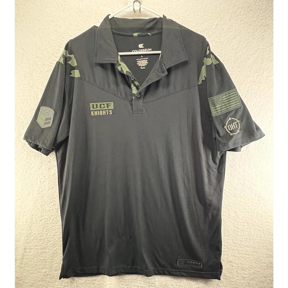 UCF Knights Polo Shirt OHT Military Vet Appreciation Camo Trim Football Large